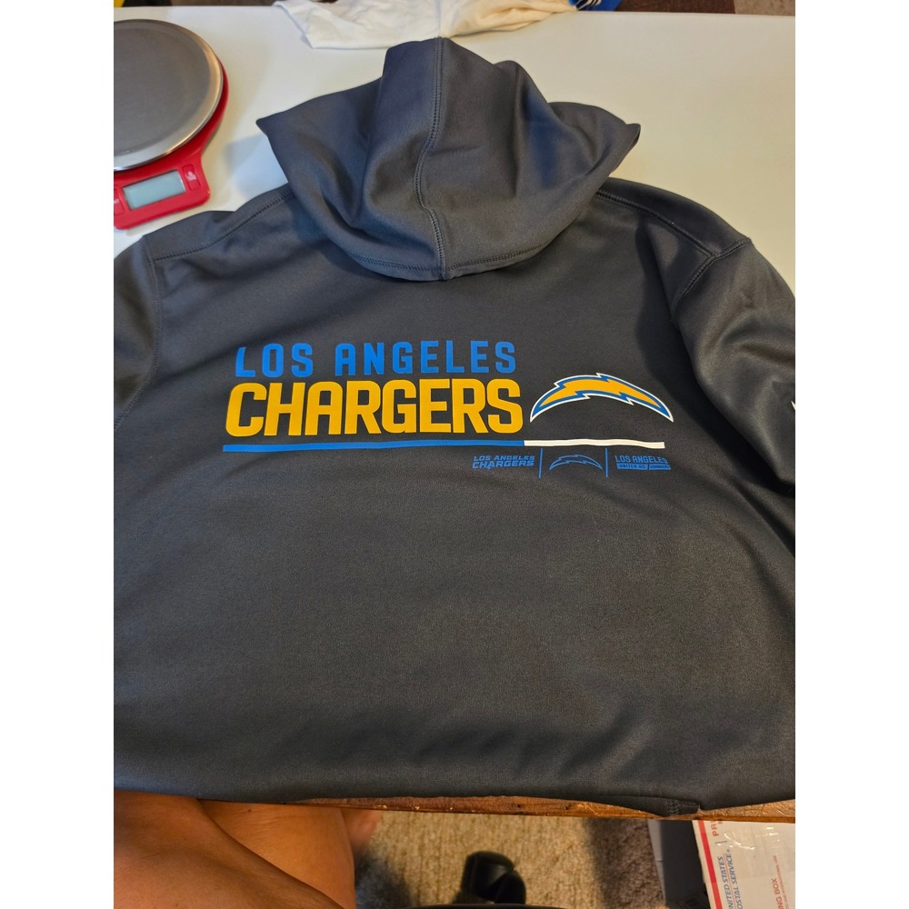 Nike Los Angeles Chargers Hoodie Mens Medium Grey NFL Pullover Sweatshirt